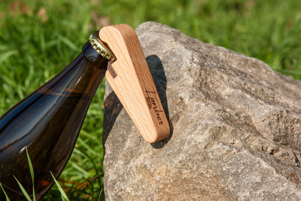 wooden bottle opener for beer